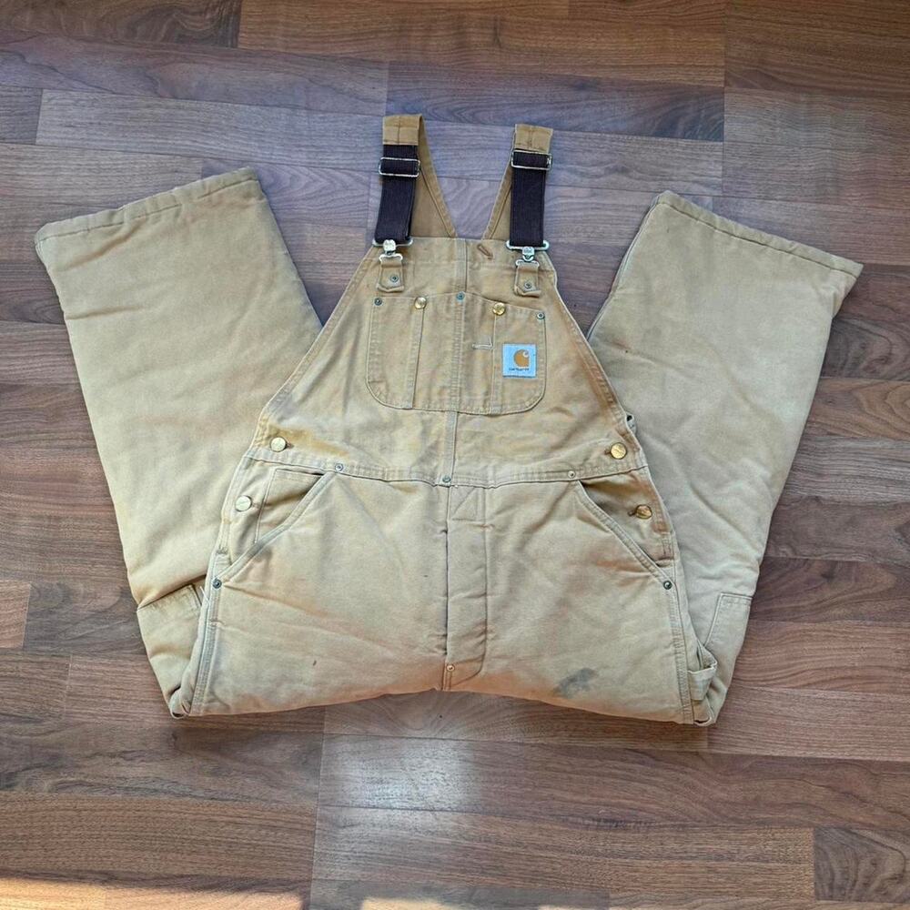 Carhartt Tan Duck Canvas Bib Overalls